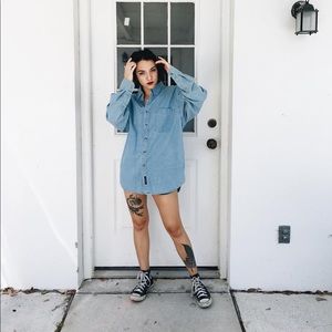 90’s Medium Wash Denim Button Up